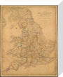 Colour-engraved map. Smith's Map of England & Wales, Containing the whole of the Turnpike Roads, Railways & Canals, 1845. stretched canvas small none Art Print - Science Museum Shop