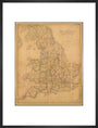 Colour-engraved map. Smith's Map of England & Wales, Containing the whole of the Turnpike Roads, Railways & Canals, 1845. art print large black Art Print - Science Museum Shop