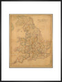 Colour-engraved map. Smith's Map of England & Wales, Containing the whole of the Turnpike Roads, Railways & Canals, 1845. art print extra large black Art Print - Science Museum Shop