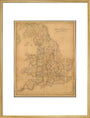 Colour-engraved map. Smith's Map of England & Wales, Containing the whole of the Turnpike Roads, Railways & Canals, 1845. art print extra large gold Art Print - Science Museum Shop