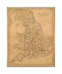 Colour-engraved map. Smith's Map of England & Wales, Containing the whole of the Turnpike Roads, Railways & Canals, 1845. unstretched canvas medium none Art Print - Science Museum Shop