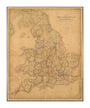 Colour-engraved map. Smith's Map of England & Wales, Containing the whole of the Turnpike Roads, Railways & Canals, 1845. unstretched canvas extra large none Art Print - Science Museum Shop