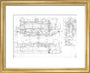 General arrangement of 0-6-0ST Hunslet Austerity (LNER J94 class) locomotive. art print extra small gold Art Print - Science Museum Shop