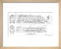 General arrangement drawing of LNER A4 class locomotives including 4468 Mallard, 1938. art print extra small natural Art Print - Science Museum Shop