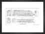 General arrangement drawing of LNER A4 class locomotives including 4468 Mallard, 1938. art print small black Art Print - Science Museum Shop