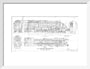 General arrangement drawing of LNER A4 class locomotives including 4468 Mallard, 1938. art print small white Art Print - Science Museum Shop