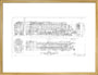 General arrangement drawing of LNER A4 class locomotives including 4468 Mallard, 1938. art print large gold Art Print - Science Museum Shop