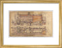 General arrangement of compound 4-4-0 locomotive, 1928. art print small gold Art Print - Science Museum Shop
