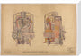 Cross sections of compound 4-4-0 locomotive, 1928. stretched canvas large none Art Print - Science Museum Shop