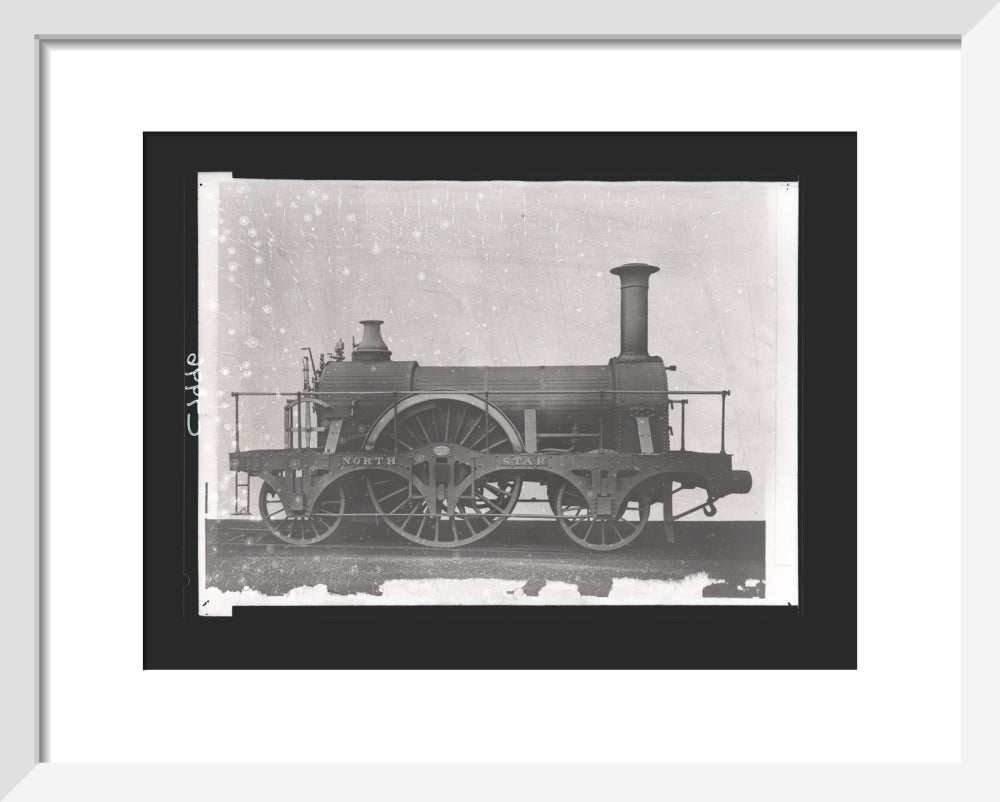 Great Western Railway broad gauge locomotive North Star, constructed by Robert Stephenson & Co, Newcastle. art print extra small white Art Print - Science Museum Shop