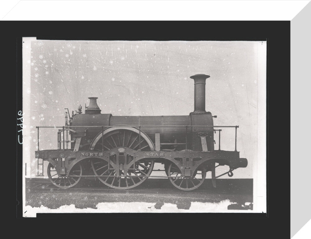 Great Western Railway broad gauge locomotive North Star, constructed by Robert Stephenson & Co, Newcastle. stretched canvas small none Art Print - Science Museum Shop