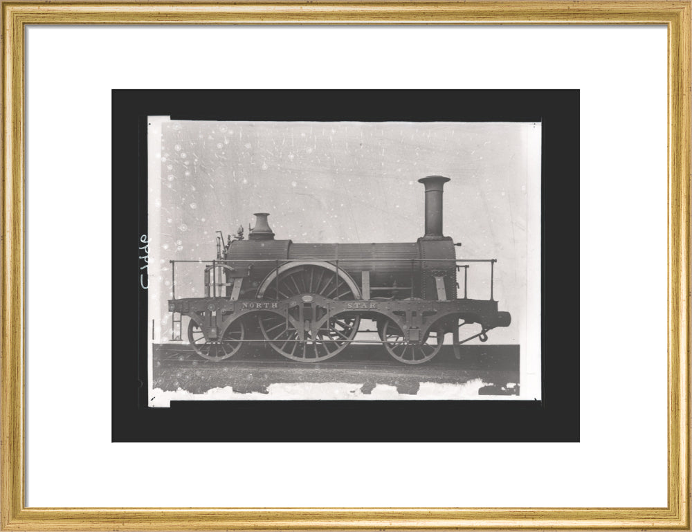Great Western Railway broad gauge locomotive North Star, constructed by Robert Stephenson & Co, Newcastle. art print medium gold Art Print - Science Museum Shop