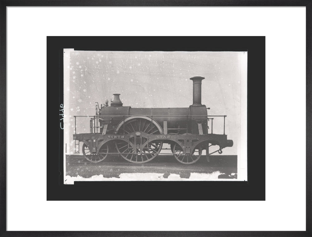 Great Western Railway broad gauge locomotive North Star, constructed by Robert Stephenson & Co, Newcastle. art print large black Art Print - Science Museum Shop