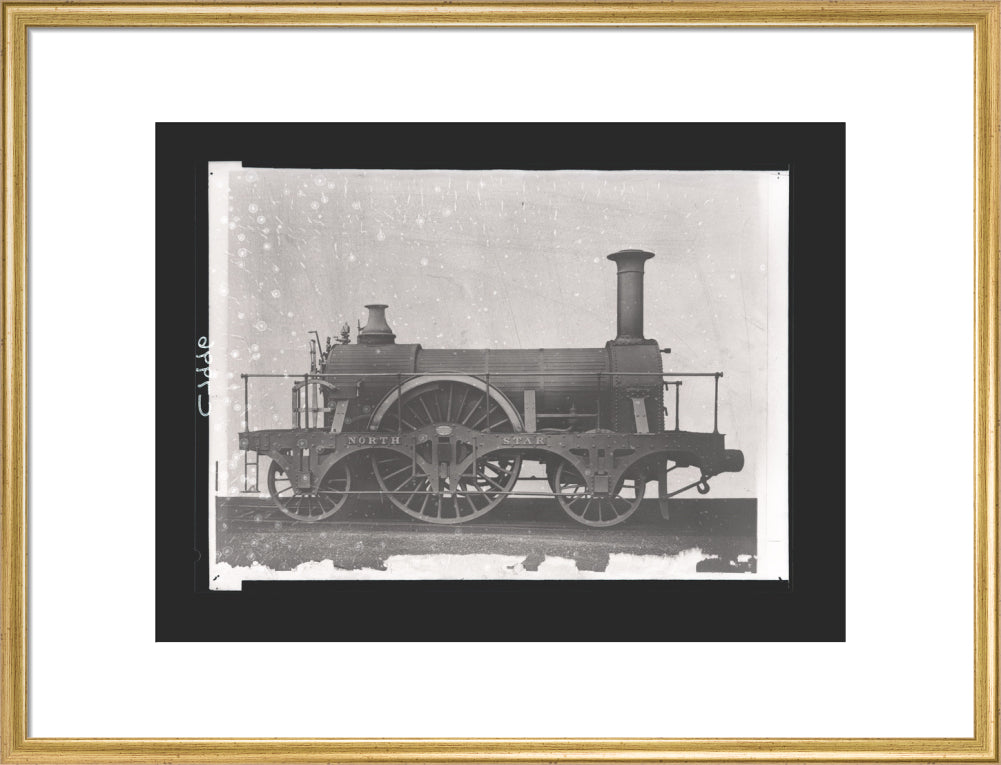 Great Western Railway broad gauge locomotive North Star, constructed by Robert Stephenson & Co, Newcastle. art print large gold Art Print - Science Museum Shop
