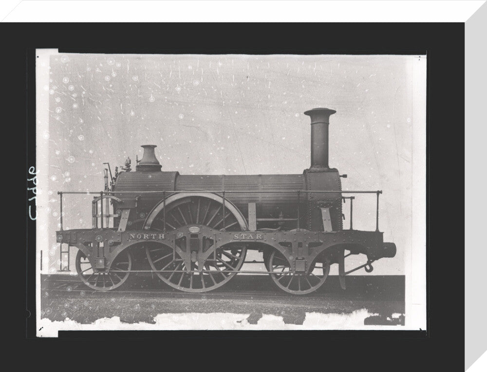 Great Western Railway broad gauge locomotive North Star, constructed by Robert Stephenson & Co, Newcastle. stretched canvas medium none Art Print - Science Museum Shop