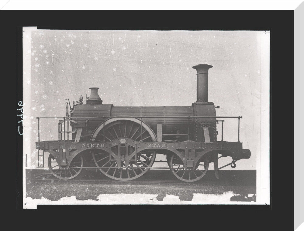 Great Western Railway broad gauge locomotive North Star, constructed by Robert Stephenson & Co, Newcastle. stretched canvas large none Art Print - Science Museum Shop