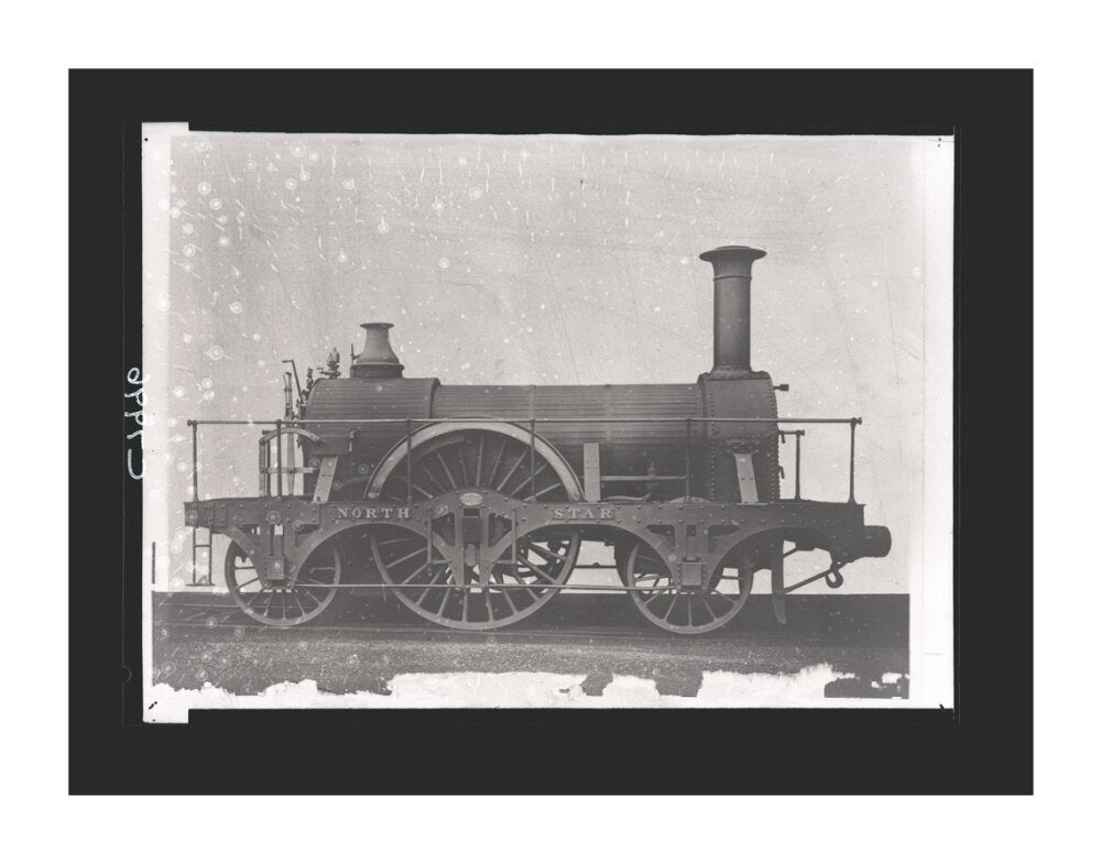 Great Western Railway broad gauge locomotive North Star, constructed by Robert Stephenson & Co, Newcastle. unstretched canvas extra large none Art Print - Science Museum Shop