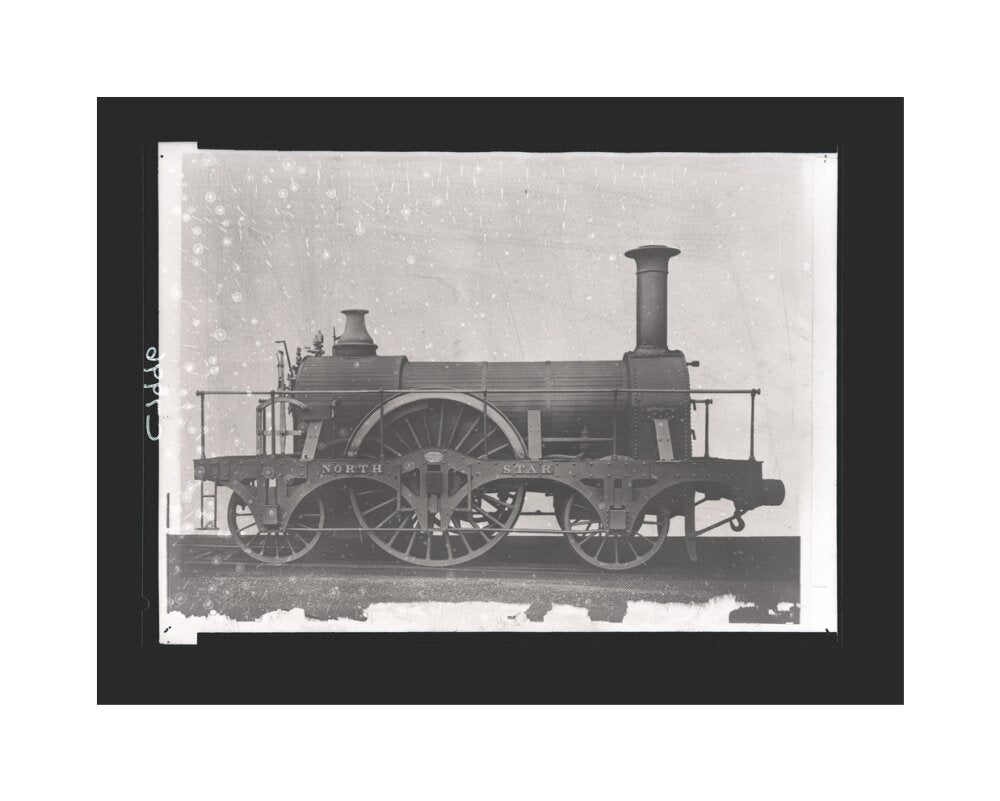 Great Western Railway broad gauge locomotive North Star, constructed by Robert Stephenson & Co, Newcastle. unstretched canvas medium none Art Print - Science Museum Shop