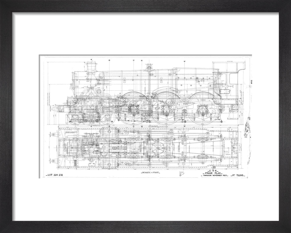 Frame plan of 4073 Castle class 4-6-0, Great Western Railway, 1923 ...