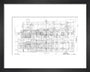 Frame plan of 4073 Castle class 4-6-0, Great Western Railway, 1923. art print extra small black Art Print - Science Museum Shop