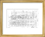 Frame plan of 4073 Castle class 4-6-0, Great Western Railway, 1923. art print extra small gold Art Print - Science Museum Shop