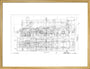 Frame plan of 4073 Castle class 4-6-0, Great Western Railway, 1923. art print large gold Art Print - Science Museum Shop