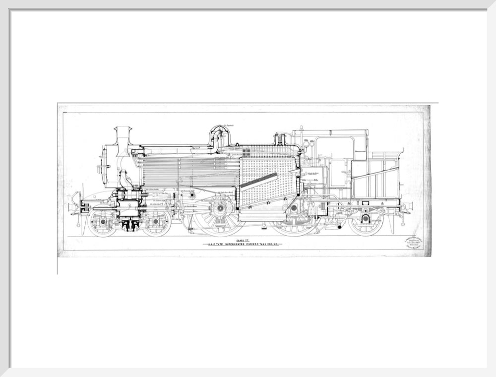 Class I3 4-4-2T superheated express tank engine, side elevation annota ...