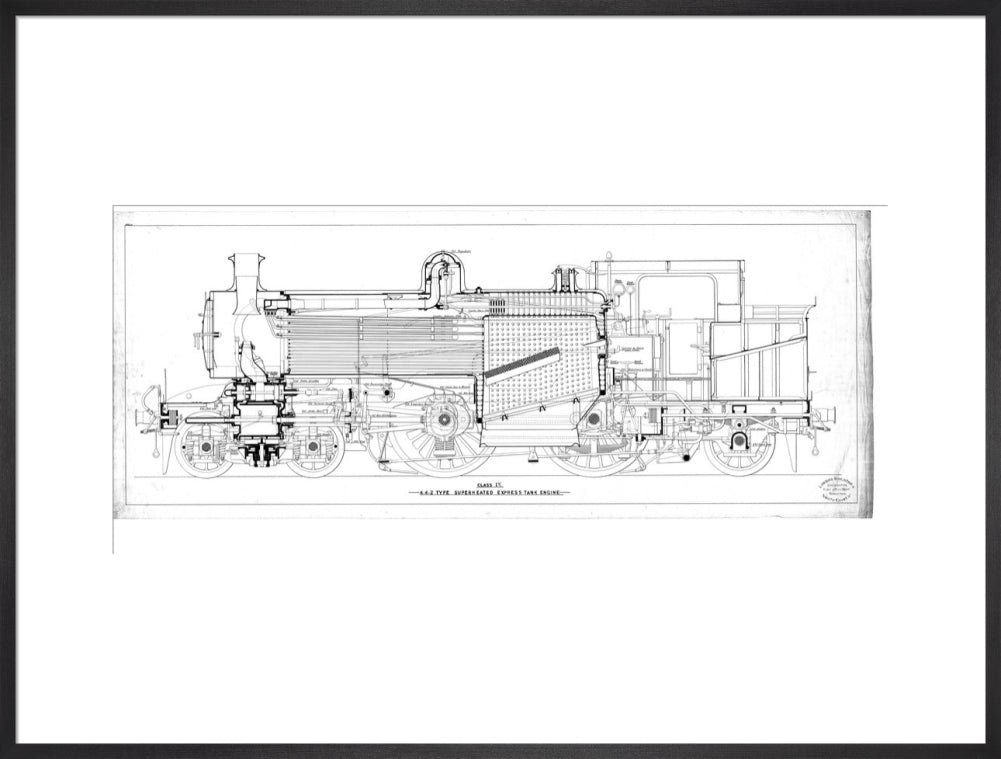 Class I3 4-4-2T superheated express tank engine, side elevation annota ...