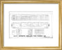 General arrangement of continental ambulance train pharmacy car. art print extra small gold Art Print - Science Museum Shop