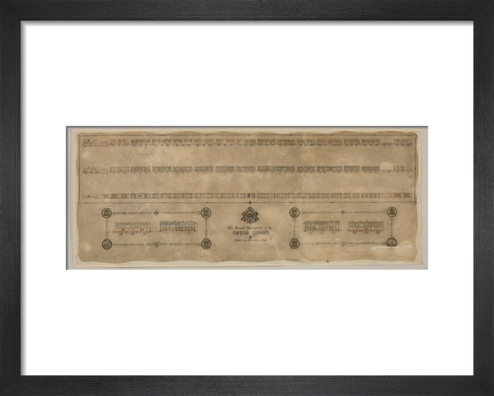 The general arrangement of the Royal Train (for Queen Victoria), London and North Western Railway 1520mm x 600mm art print extra small black Art Print - Science Museum Shop