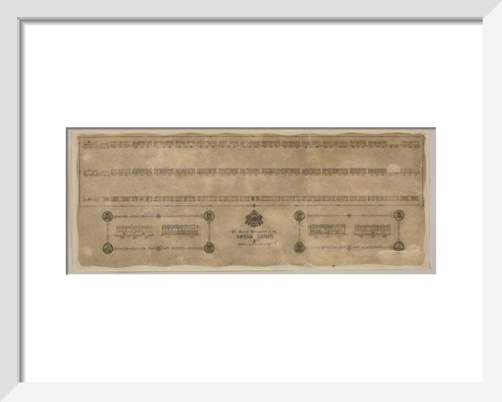 The general arrangement of the Royal Train (for Queen Victoria), London and North Western Railway 1520mm x 600mm art print extra small white Art Print - Science Museum Shop