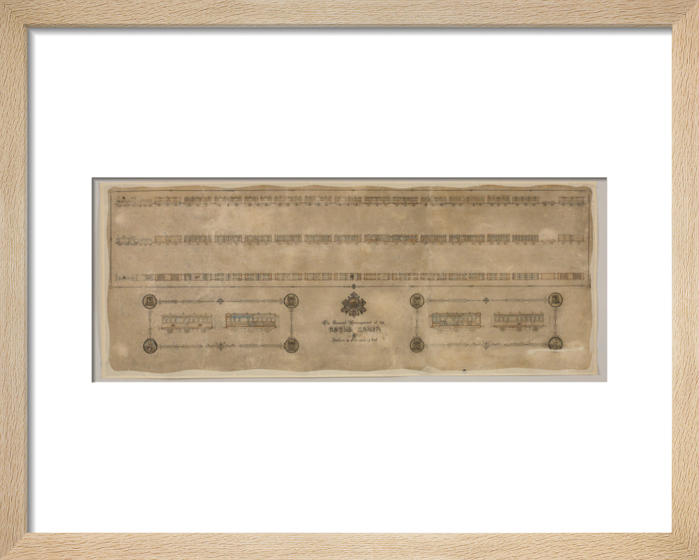 The general arrangement of the Royal Train (for Queen Victoria), London and North Western Railway 1520mm x 600mm art print extra small natural Art Print - Science Museum Shop