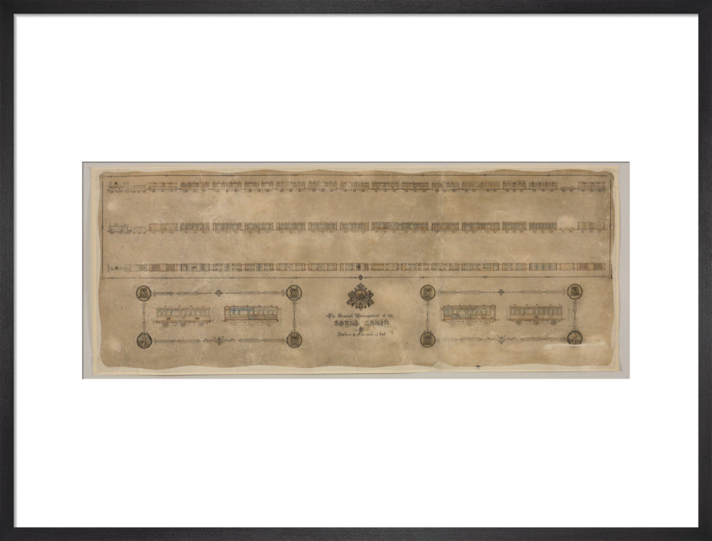 The general arrangement of the Royal Train (for Queen Victoria), London and North Western Railway 1520mm x 600mm art print large black Art Print - Science Museum Shop