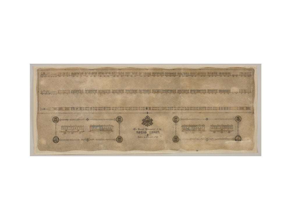 The general arrangement of the Royal Train (for Queen Victoria), London and North Western Railway 1520mm x 600mm art print large none Art Print - Science Museum Shop