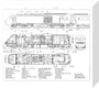 Drawing of power car for Class 253 (class 43) High Speed Train (HST, Intercity 125). stretched canvas small none Art Print - Science Museum Shop
