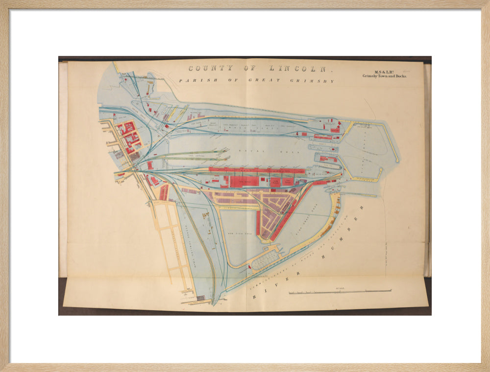 Plan of Grimsby Town and Docks including the Royal Dock, Union Dock, etc, 1885. art print large natural Art Print - Science Museum Shop