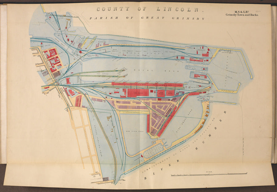 Plan of Grimsby Town and Docks including the Royal Dock, Union Dock, etc, 1885. Art Print - Science Museum Shop