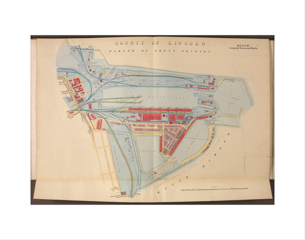 Plan of Grimsby Town and Docks including the Royal Dock, Union Dock, etc, 1885. art print extra small none Art Print - Science Museum Shop
