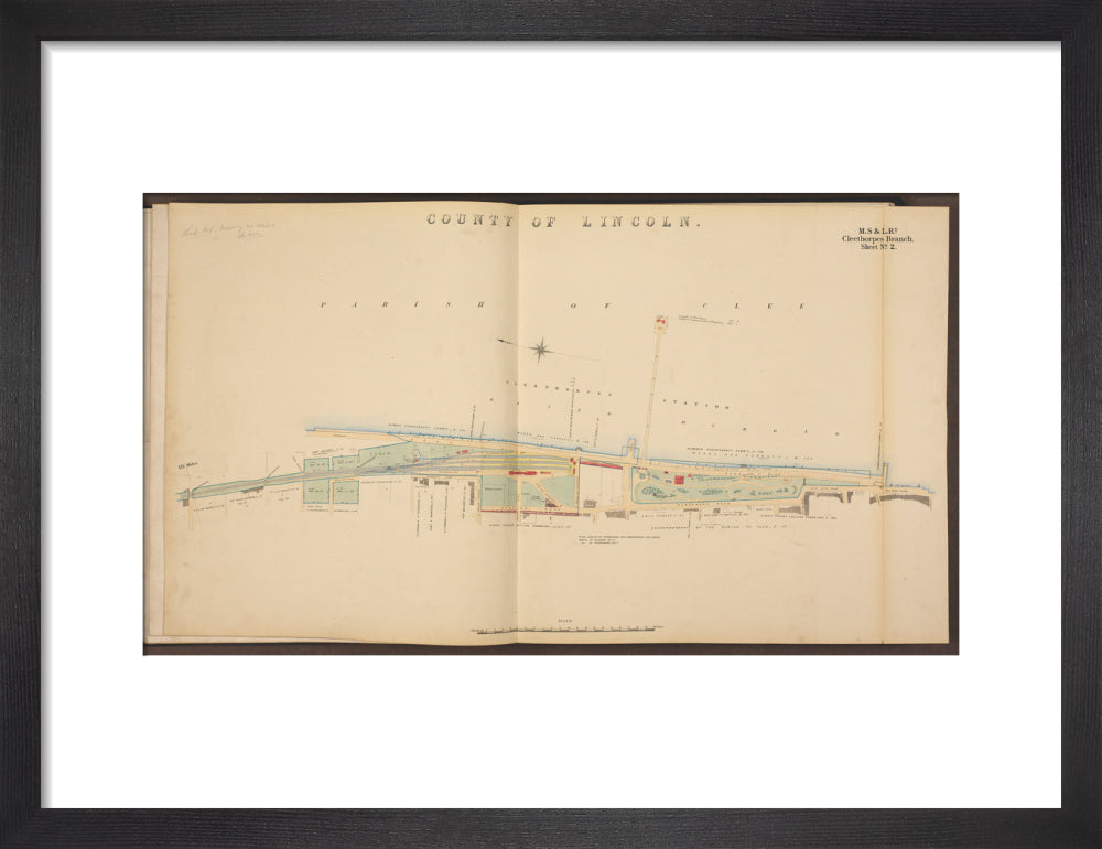 Cleethorpes Branch Sheet No 2, showing Cleethorpes station, Gardens, pier, Ross Castle and promenade, 1885. art print small black Art Print - Science Museum Shop