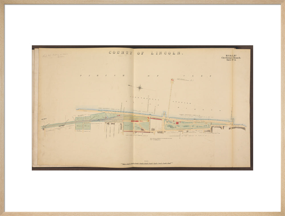 Cleethorpes Branch Sheet No 2, showing Cleethorpes station, Gardens, pier, Ross Castle and promenade, 1885. art print extra large natural Art Print - Science Museum Shop