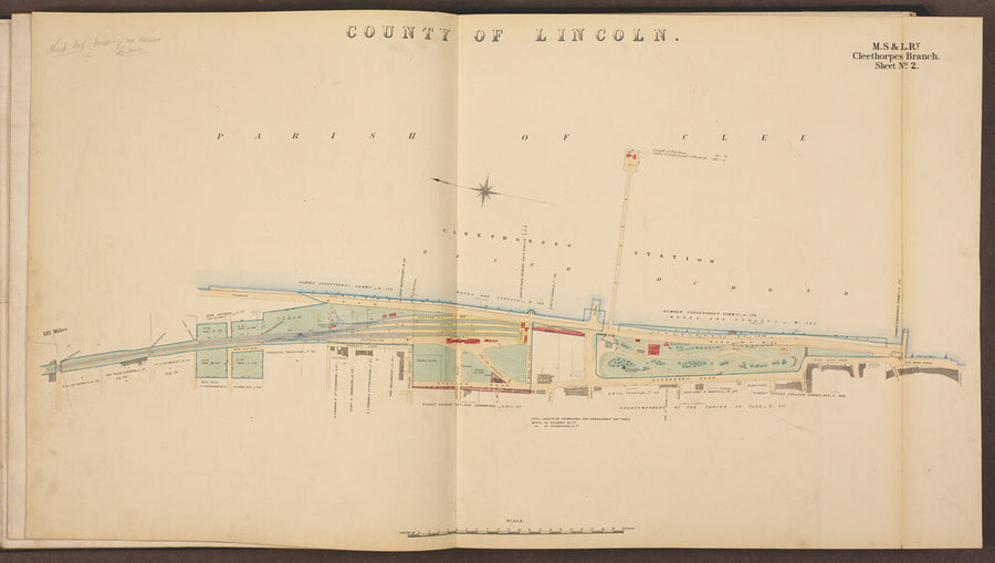 Cleethorpes Branch Sheet No 2, showing Cleethorpes station, Gardens, pier, Ross Castle and promenade, 1885. Art Print - Science Museum Shop