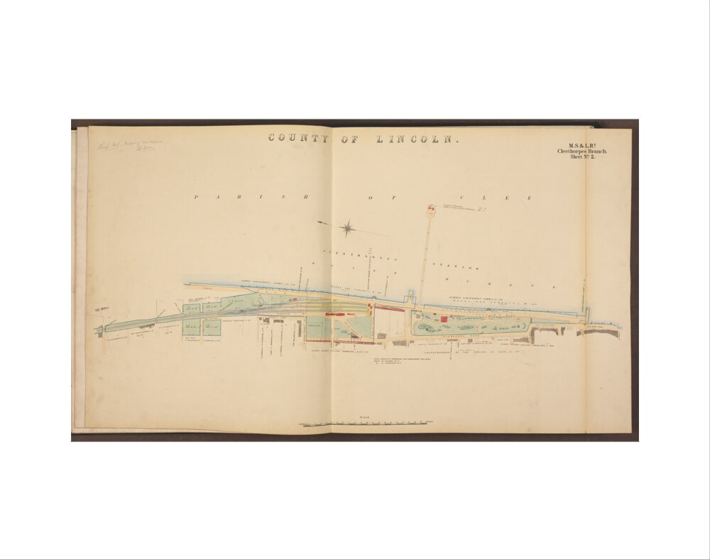 Cleethorpes Branch Sheet No 2, showing Cleethorpes station, Gardens, pier, Ross Castle and promenade, 1885. art print extra small none Art Print - Science Museum Shop