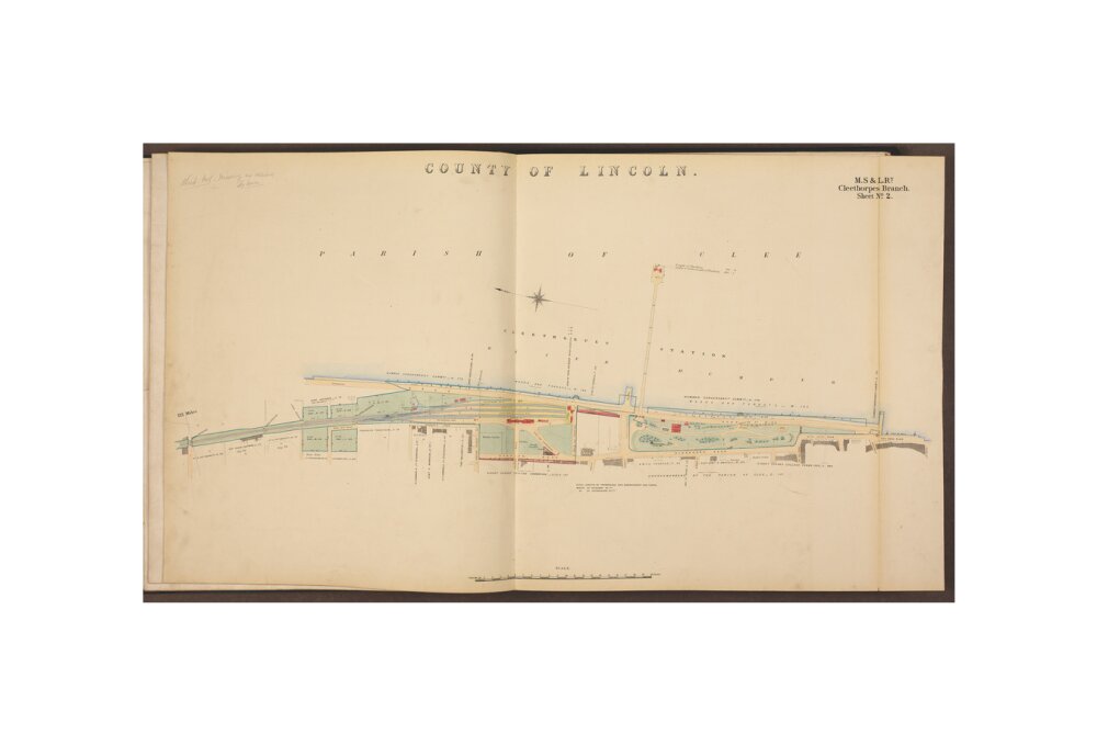 Cleethorpes Branch Sheet No 2, showing Cleethorpes station, Gardens, pier, Ross Castle and promenade, 1885. unstretched canvas small none Art Print - Science Museum Shop