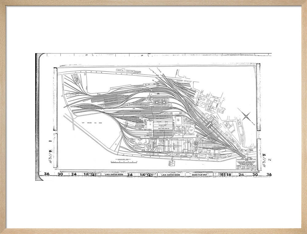 Trackplan of Derby station, locomotive works, offices and Saint Andrews goods depot. art print large natural Art Print - Science Museum Shop
