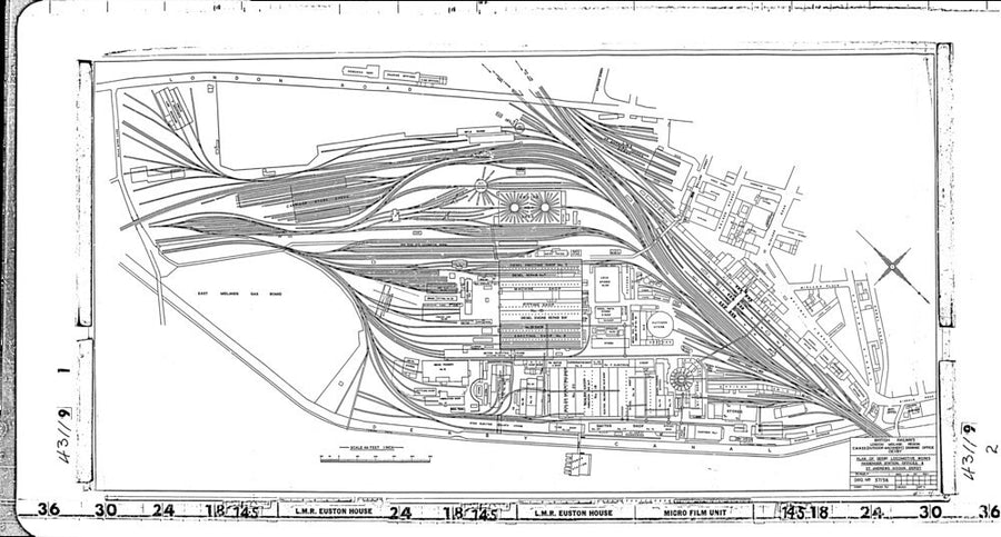 Trackplan of Derby station, locomotive works, offices and Saint Andrews goods depot. Art Print - Science Museum Shop