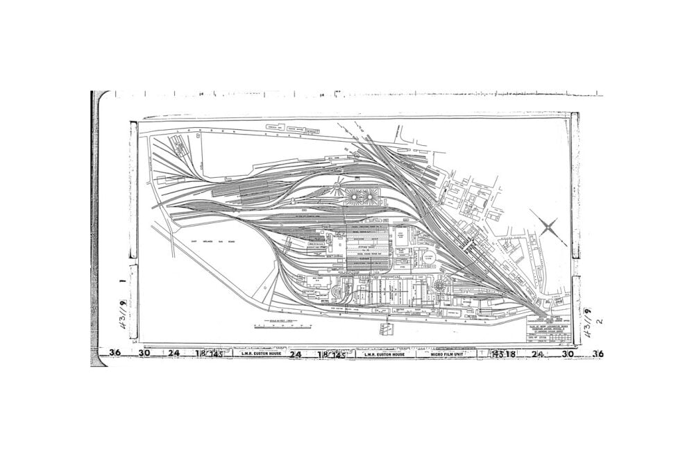 Trackplan of Derby station, locomotive works, offices and Saint Andrews goods depot. unstretched canvas small none Art Print - Science Museum Shop
