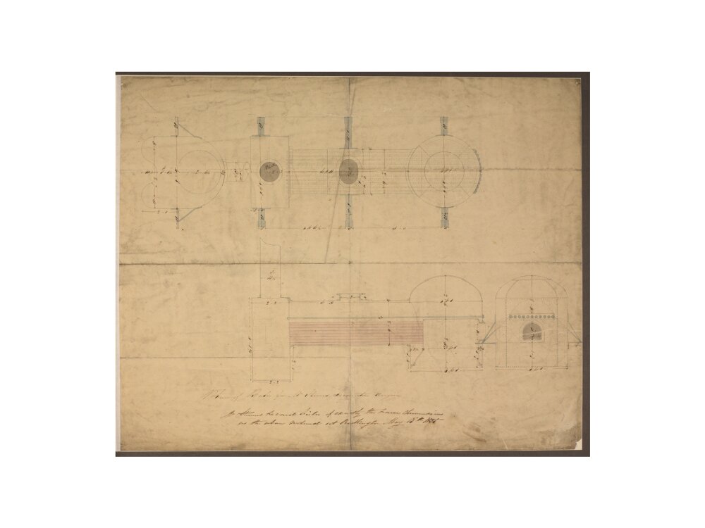 Robert Stephenson and Co drawing of boiler for (John Bull) locomotive. art print medium none Art Print - Science Museum Shop
