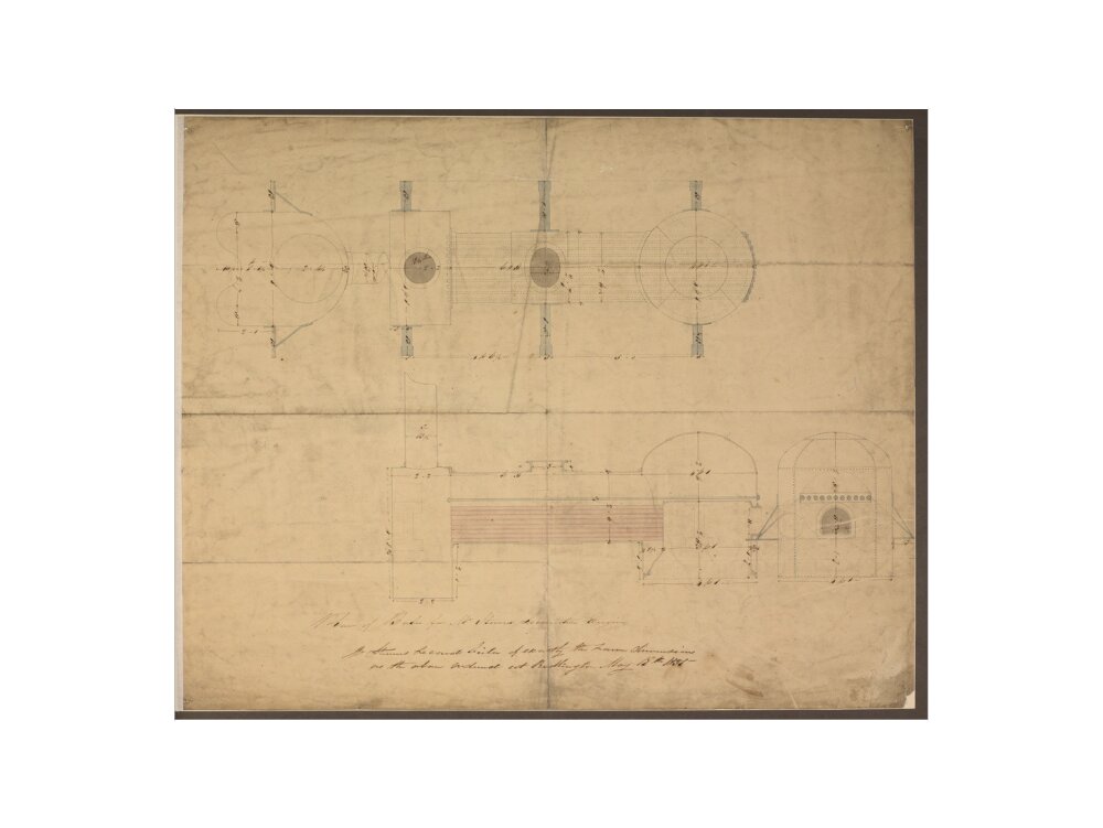 Robert Stephenson and Co drawing of boiler for (John Bull) locomotive. art print large none Art Print - Science Museum Shop