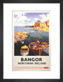 'Bangor, Northern Ireland', BR poster, 1955. art print small black Art Print - Science Museum Shop