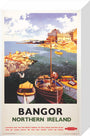 'Bangor, Northern Ireland', BR poster, 1955. stretched canvas small none Art Print - Science Museum Shop